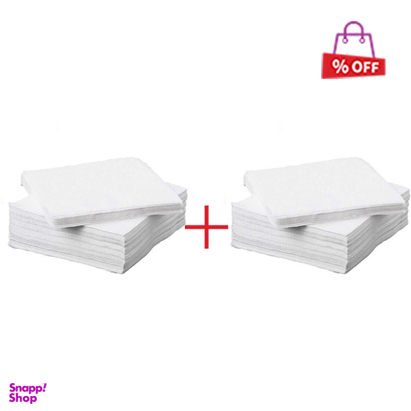 دستمال سفره کاغذی بی تا (Bita) بسته 100 برگی رنگ سفید مجموعه 2 عددی