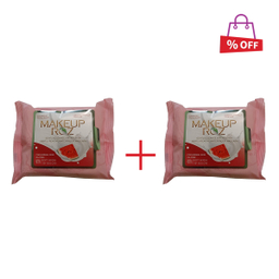 دستمال مرطوب آرایش پاک کن میکاپ رز (MakeUp Rose) مناسب پوستهای نرمال بسته 25 عددی مجموعه 2 عددی