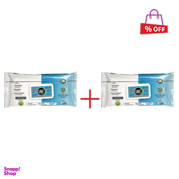 دستمال مرطوب آقایان یونی مد مدل Antibacterial Hygienic Perineal بسته 24 عددی مجموعه 2 عددی