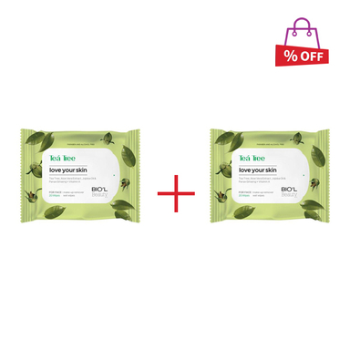 دستمال مرطوب بیول (Biol) مدل Tea Tree بسته 20 عددی مجموعه 2 عددی