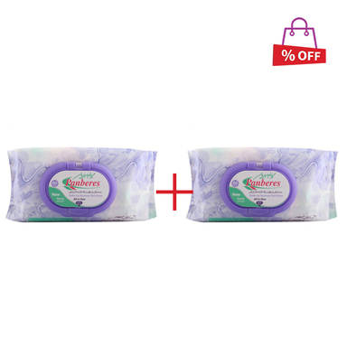 دستمال مرطوب پاک کننده آرایش پنبه ریز (Panberes) بسته 60 عددی مجموعه 2 عددی