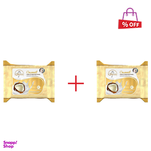 دستمال مرطوب پاک کننده آرایش سون کویین (7Queen) حاوی عصاره نارگیل مناسب پوست خشک بسته 27 عددی مجموعه 2 عددی