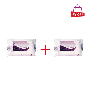 دستمال مرطوب پاک‌کننده آرایش پنبه‌ ریز (Panberes) بسته 20 عددی مجموعه 2 عددی