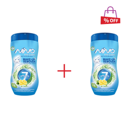 دستمال مرطوب پاک‌کننده آرایش کمر باریک نینو (Nino) بسته 70 عددی مجموعه 2 عددی