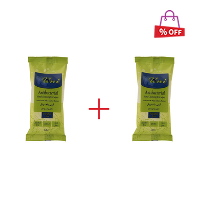 دستمال مرطوب دست یونی لد (Uni Led) مدل Antibacterial بسته 12 عددی مجموعه 2 عددی