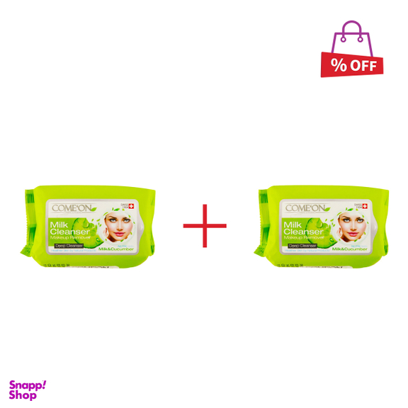 دستمال مرطوب کامان (Comeon) مدل Milk Cleanser بسته 20 عددی مجموعه 2 عددی