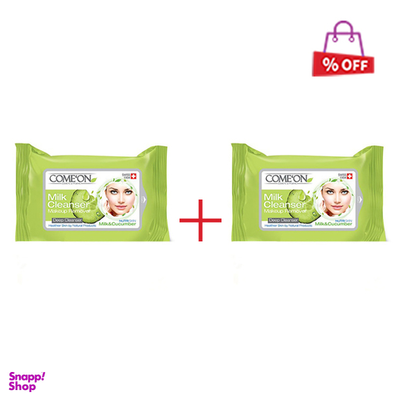 دستمال مرطوب کامان (Comeon) مدل Milk Cleanser بسته 20 عددی مجموعه 2 عددی