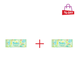 دستمال مرطوب کودک پمپرز (Pampers) سری Natural Clean بسته 64عددی مجموعه 2 عددی