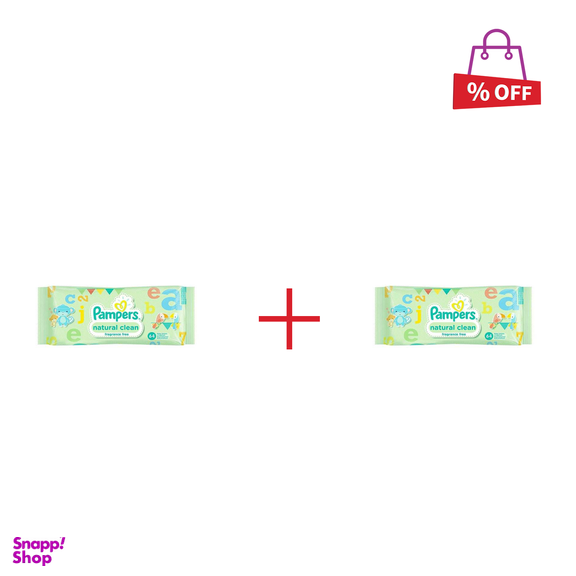 دستمال مرطوب کودک پمپرز (Pampers) سری Natural Clean بسته 64عددی مجموعه 2 عددی