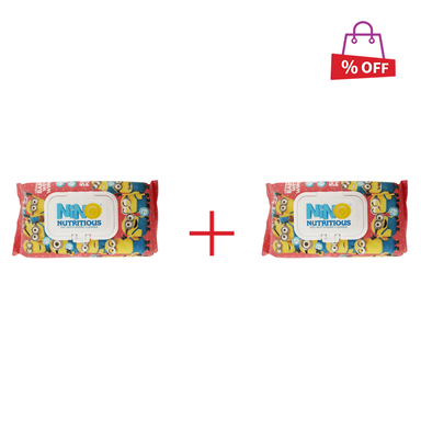 دستمال مرطوب نینو (Nino) کودک حاوی Calendula صورتی دردار بسته 50 برگی مجموعه 2 عددی