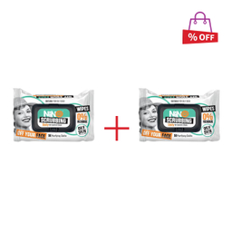 دستمال مرطوب نینو (Nino) مدل Scrubbing بسته 50 عددی مجموعه 2 عددی