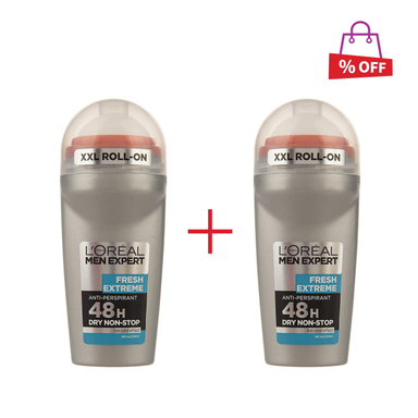 رول ضد تعریق مردانه لورآل (Loreal) سری Men Expert مدل Fresh Extreme 48H حجم 50 میلیلیتر مجموعه 2 عددی