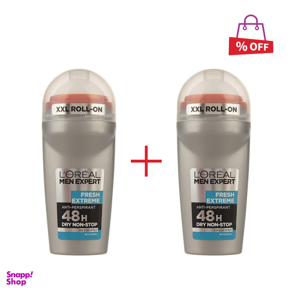 رول ضد تعریق مردانه لورآل (Loreal) سری Men Expert مدل Fresh Extreme 48H حجم 50 میلیلیتر مجموعه 2 عددی
