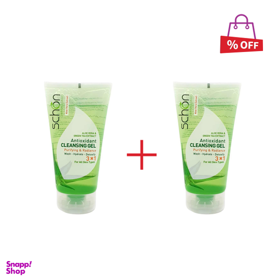 ژل شستشو صورت شون (Schon) مدل Aloe Vera & Green Tea حجم 150 میلی لیتر مجموعه 2 عددی