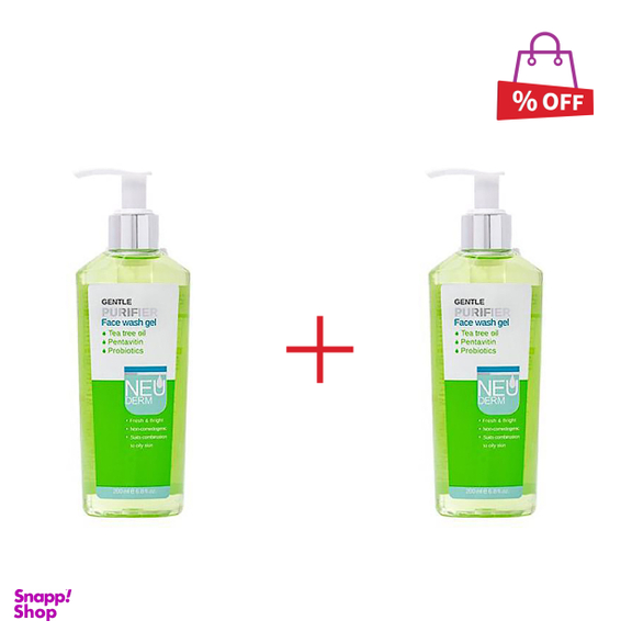 ژل شستشوی صورت نیودرم (Neuderm) مدل Gentle Purifier حجم 200 میلی‌لیتر مجموعه 2 عددی