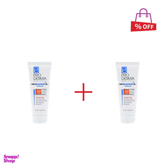 ژل لایه بردار پرودرما (Pro Derma) مدل Rejuvest AHA 15% مناسب انواع پوست حجم 40 میلی‌لیتر مجموعه 2 عددی