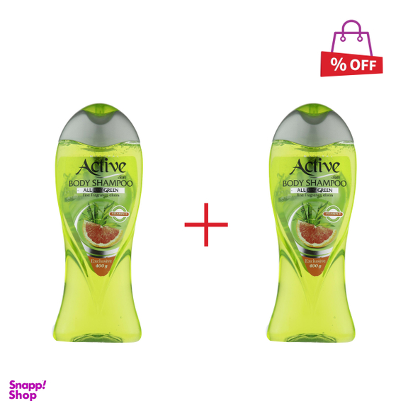 شامپو بدن اکتیو (Active) سری Mineral مدل Green وزن 400 گرم مجموعه 2 عددی