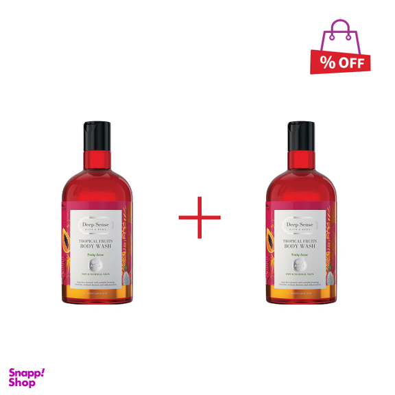 شامپو بدن دیپ سنس (Deep Sense) مدل Tropical Fruts حجم 400 میلی‌لیتر مجموعه 2 عددی
