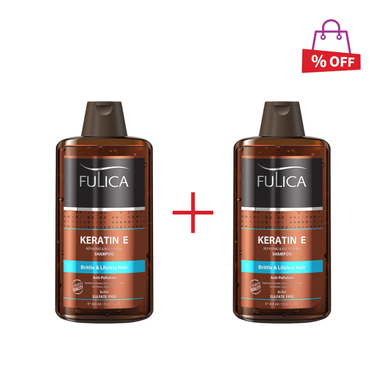 شامپو تقویت کننده مو فولیکا (Fulica) مدل Keratin E حجم 400 میلی‌لیتر مجموعه 2 عددی
