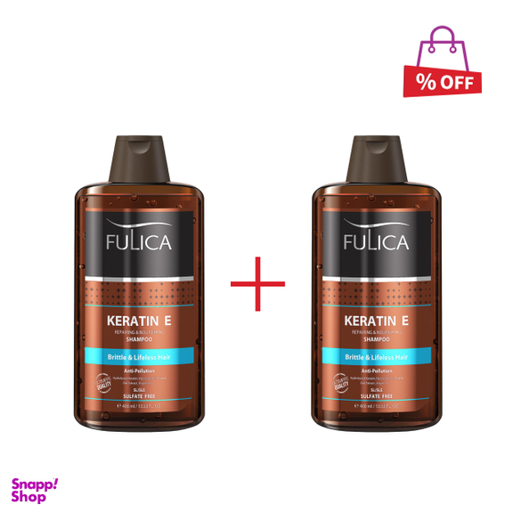 شامپو تقویت کننده مو فولیکا (Fulica) مدل Keratin E حجم 400 میلی‌لیتر مجموعه 2 عددی