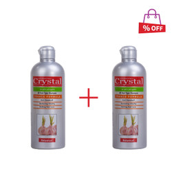 شامپو ضد شوره کریستال (Crystal) مدل Garlic حجم 400 میلی‌لیتر مجموعه 2 عددی