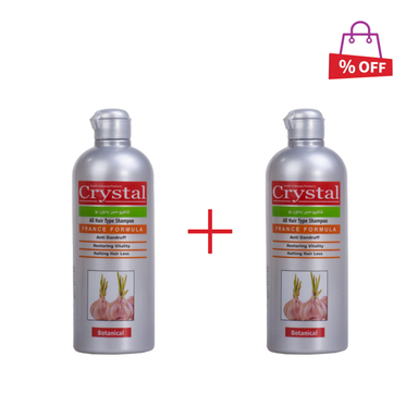 شامپو ضد شوره کریستال (Crystal) مدل Garlic حجم 400 میلی‌لیتر مجموعه 2 عددی