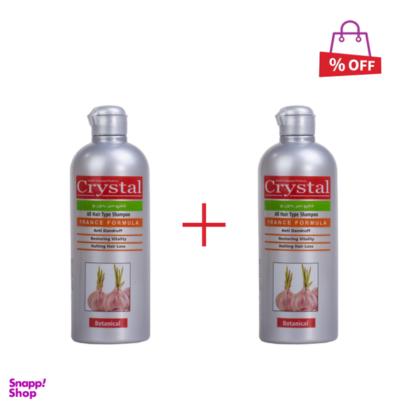 شامپو ضد شوره کریستال (Crystal) مدل Garlic حجم 400 میلی‌لیتر مجموعه 2 عددی
