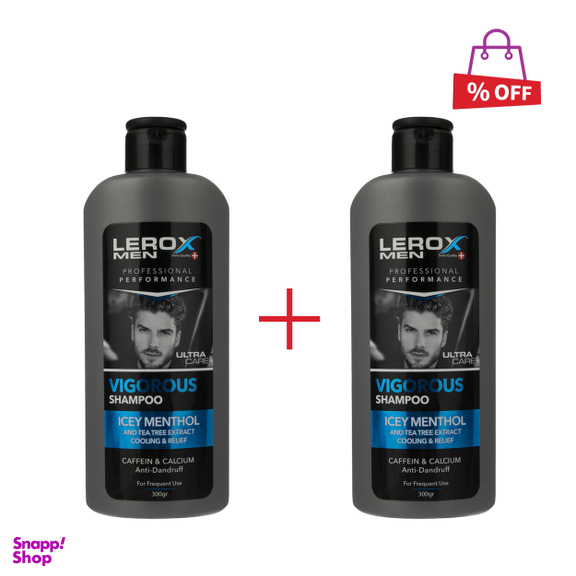 شامپو ضد شوره مو لروکس (Lerox) مدل Vigorous وزن 300 گرم مجموعه 2 عددی