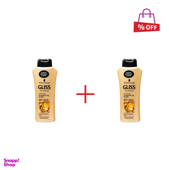 شامپو گلیس (Gliss) مدل Ultimate Oil Elixir مناسب موهای آسیب دیده حجم 500 میلی لیتر مجموعه 2 عددی