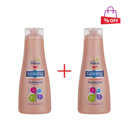 شامپو مو گلرنگ (Golrang) سری Plus Protein مدل Dry Hair وزن 900 گرم مجموعه 2 عددی