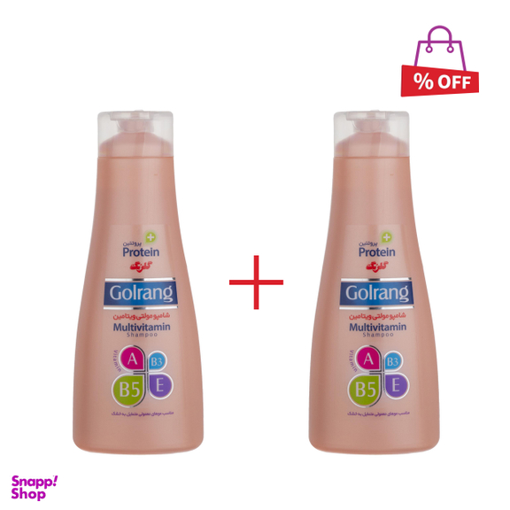 شامپو مو گلرنگ (Golrang) سری Plus Protein مدل Dry Hair وزن 900 گرم مجموعه 2 عددی