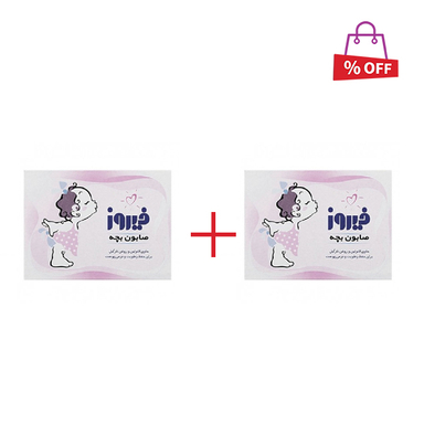 صابون بچه دخترانه فیروز (Firooz) حاوی روغن نارگیل وزن 100 گرم مجموعه 2 عددی