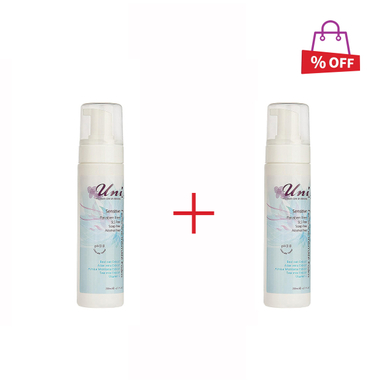 فوم بهداشتی بانوان یونی لد (Uni led) مدل Feminine Intimate مناسب پوست حساس حجم 200 میلی‌ لیتر مجموعه 2 عددی