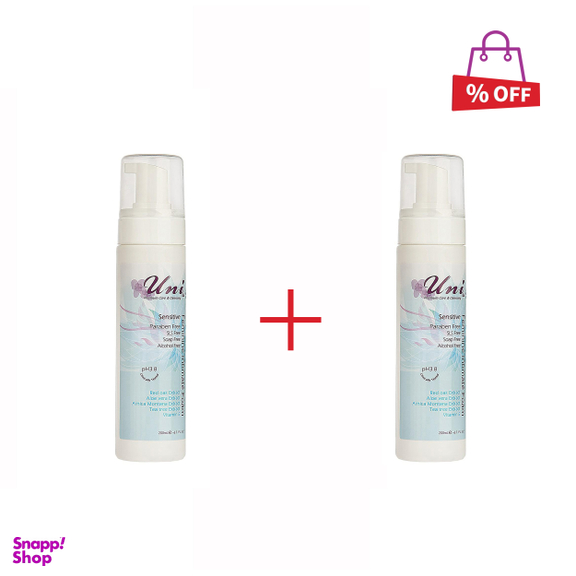 فوم بهداشتی بانوان یونی لد (Uni led) مدل Feminine Intimate مناسب پوست حساس حجم 200 میلی‌ لیتر مجموعه 2 عددی