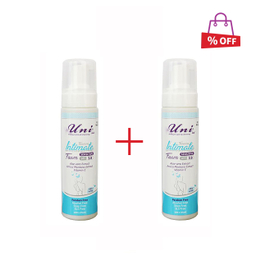 فوم بهداشتی بانوان یونی لد (Uni led) مدل Feminine Intimate مناسب پوست حساس حجم 200 میلی‌ لیتر مجموعه 2 عددی