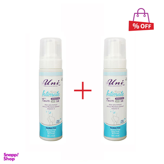 فوم بهداشتی بانوان یونی لد (Uni led) مدل Feminine Intimate مناسب پوست حساس حجم 200 میلی‌ لیتر مجموعه 2 عددی