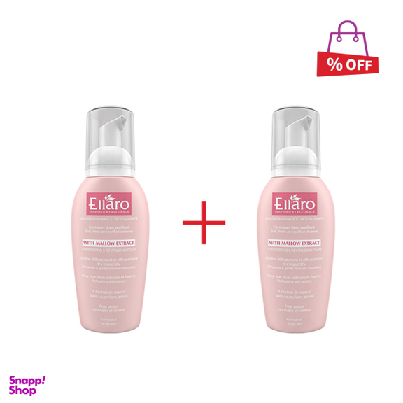 فوم شستشو صورت الارو (Ellaro) مدل Comforting And Revitalizing Foam حجم 200 میلی‌لیتر مجموعه 2 عددی