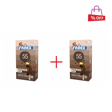 کاندوم فارکس (Farex) مدل Chocolate 55 بسته 12 عددی مجموعه 2 عددی