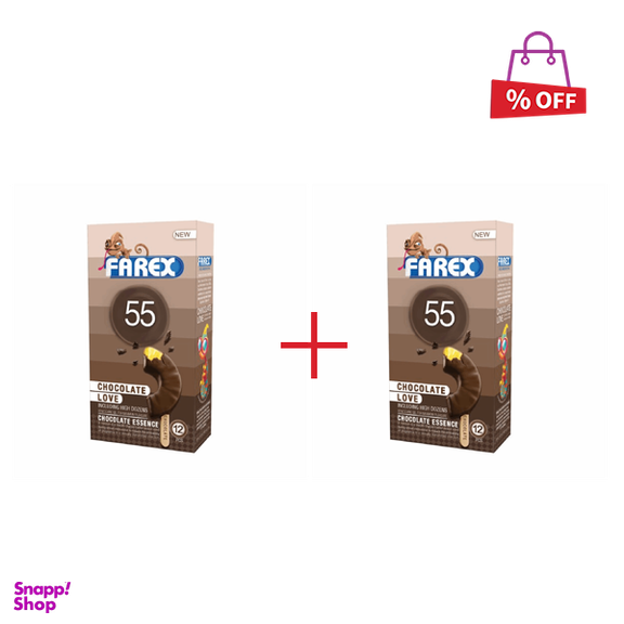 کاندوم فارکس (Farex) مدل Chocolate 55 بسته 12 عددی مجموعه 2 عددی