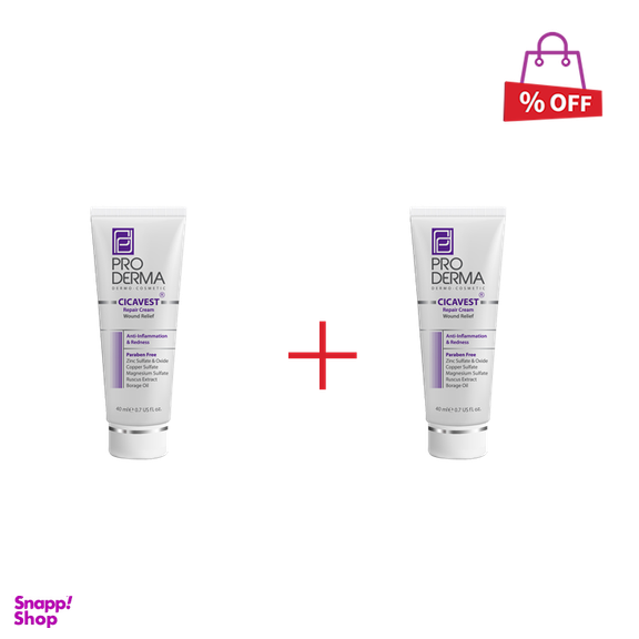 کرم بازسازی کننده پوست پرودرما (Proderma) مدل Cicavest حجم 40 میلی‌لیتر مجموعه 2 عددی