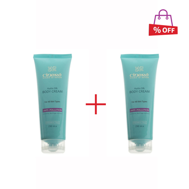 کرم بدن ضد آلودگی هوای سینره (Cinere) سری Hydra Silk حجم 250 میلی‌ لیتر مجموعه 2 عددی