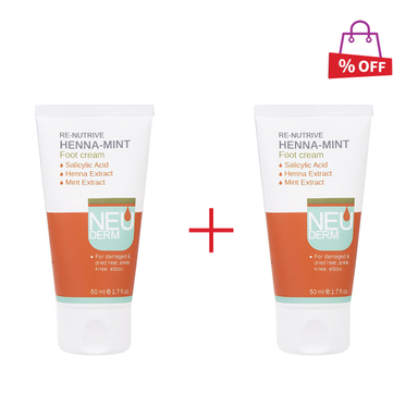 کرم ترک پا نیودرم (Neuderm) مدل Henna Mint حجم 50 میلی‌لیتر مجموعه 2 عددی