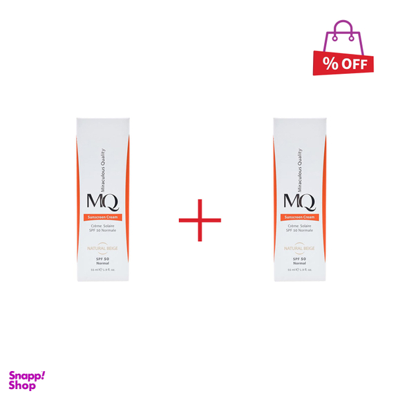 کرم ضد آفتاب رنگی ام کیو (MQ) مدل Normal با SPF50 رنگ بژ روشن مجموعه 2 عددی