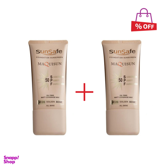 کرم ضد آفتاب سان سیف (Sun safe) مدل NC20 رنگ بژ طلایی حجم 40 میلی‌لیتر مجموعه 2 عددی