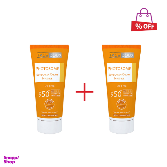 کرم ضد آفتاب فیس دوکس (Face Doux) سری Photosome با SPF50 مناسب پوست های چرب بی رنگ حجم 40 میلی‌‌ لیتر مجموعه 2 عددی