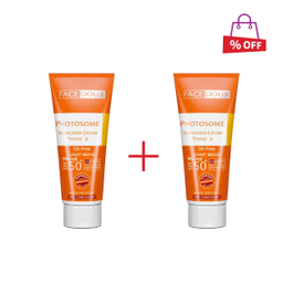 کرم ضد آفتاب فیس دوکس (Face Doux) سری Photosome با SPF50 مناسب پوست های چرب رنگ بژ روشن حجم 40 میلی‌‌ لیتر مجموعه 2 عددی