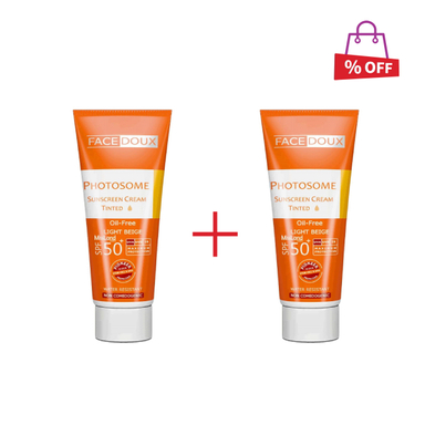 کرم ضد آفتاب فیس دوکس (Face Doux) سری Photosome با SPF50 مناسب پوست های چرب رنگ بژ روشن حجم 40 میلی‌‌ لیتر مجموعه 2 عددی