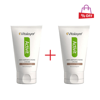 کرم ضد جوش رنگی ویتالیر (Vitalayer) سری Activit مدل Natural Tinted حجم 40 میلی‌لیتر مجموعه 2 عددی