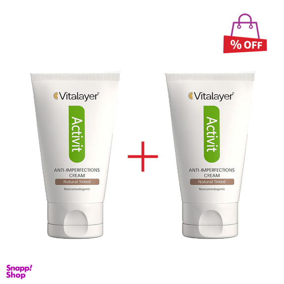 کرم ضد جوش رنگی ویتالیر (Vitalayer) سری Activit مدل Natural Tinted حجم 40 میلی‌لیتر مجموعه 2 عددی