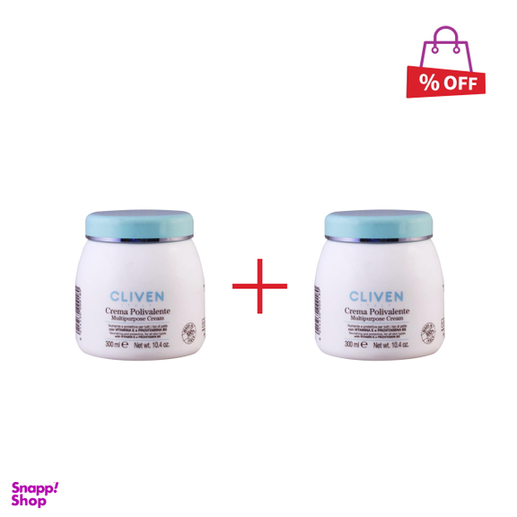 کرم مرطوب کننده کلیون (Cliven) مدل Polivalente حجم 300 میلی‌لیتر مجموعه 2 عددی